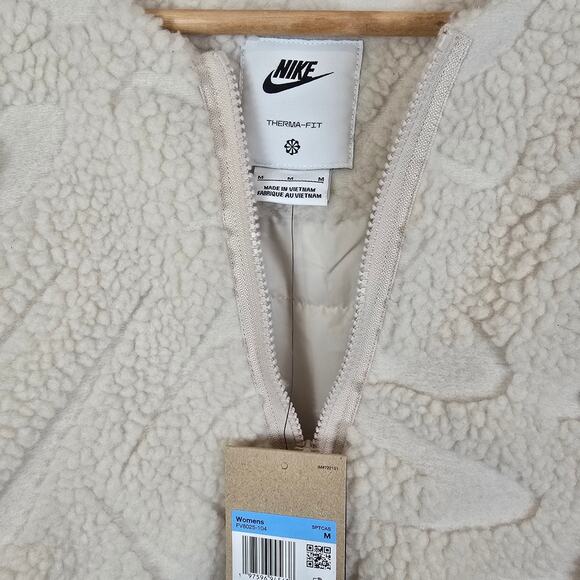 Nike Sportswear Women's Size M Loose High-Pile Jacket Light Orewood Brown Boxy - Picture 3 of 4